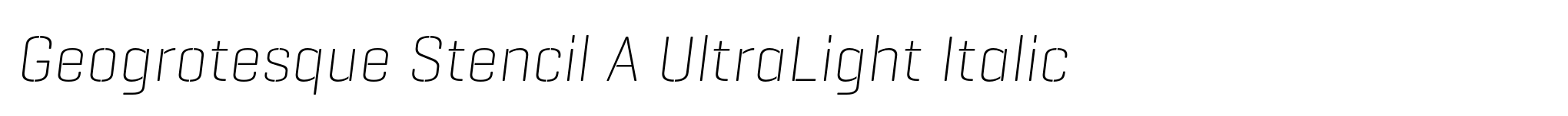 Geogrotesque Stencil A UltraLight Italic image